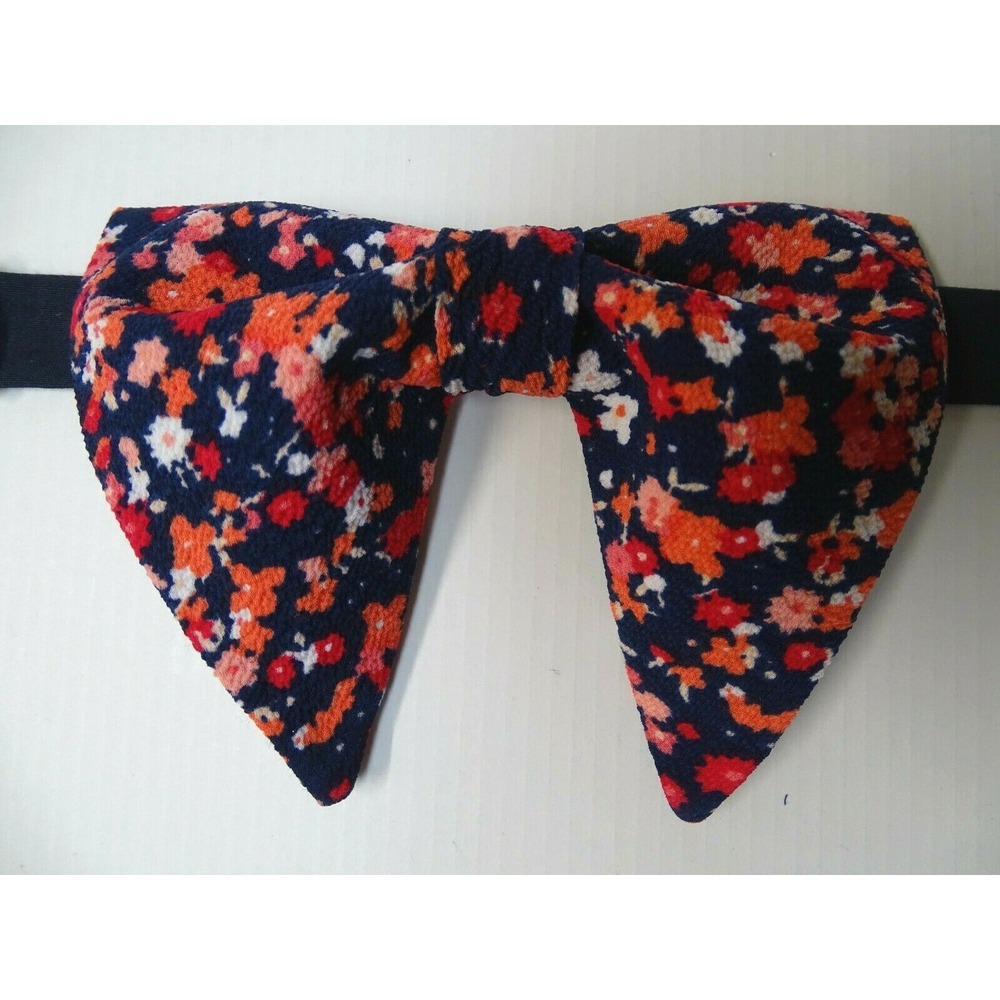NEW Handmade Vintage style Bow tie 70`s Floral Navy/Pink Wedding prom Gift 4 Him